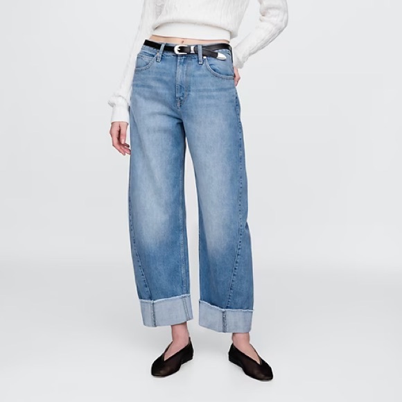 NWOT Gap High Rise Barrel Jeans - Picture 1 of 5